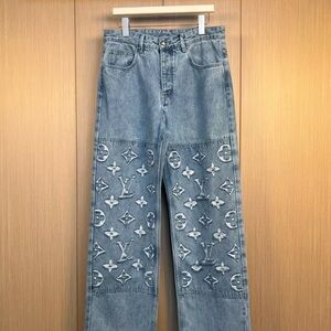 Louis Vuitton Embroidered Blue Straight Leg Jeans